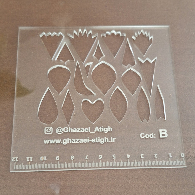 شابلون ابزار ژله تزریقی کد B – مناسب برای طراحی دقیق و سریع با الگوهای کاربردی